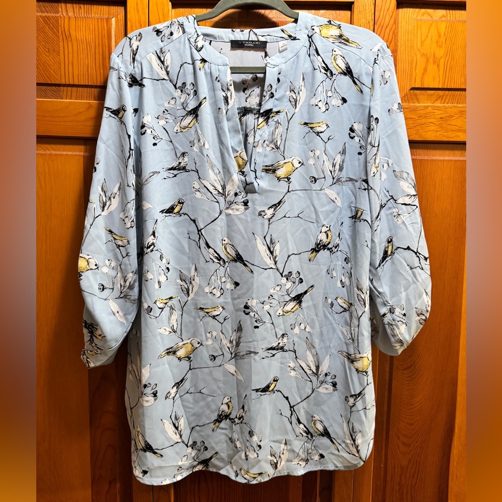 T TAHARI Woman 1X Bird Print 3/4
Sleeve - EXCELLENT CONDITION